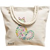 Geanta Canvas Tote pentru femei, model Floral Cat, 40x51 cm, Bej, BEKZ® 16 model Floral Cat