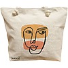Geanta Canvas Tote pentru femei, model Lines Art, 40x51 cm, Bej, BEKZ® 16 Geanta Canvas Tote pentru femei