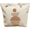 Geanta Canvas Tote pentru femei, model Echilibru Geometric, 40x51 cm, Bej, BEKZ® 16 Geanta Canvas Tote pentru femei