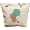 Geanta Canvas Tote pentru femei, model Hexagons, 40x51 cm, Bej, BEKZ® 16 Geanta Canvas Tote pentru femei