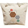 Geanta Canvas Tote pentru femei, model Hexagons Pattern, 40x51 cm, Bej, BEKZ® 16 Geanta Canvas Tote pentru femei