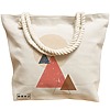 Geanta Canvas Tote pentru femei, model Triangles, 40x51 cm, Bej, BEKZ® 17 model Triangles
