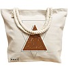 Geanta Canvas Tote pentru femei, model Triangles art, 40x51 cm, Bej, BEKZ® 17 model Triangles art