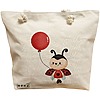 Geanta Canvas Tote pentru femei, model Ladybug, 40x51 cm, Bej, BEKZ® 16 Geanta Canvas Tote pentru femei