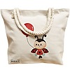 Geanta Canvas Tote pentru femei, model Ladybug, 40x51 cm, Bej, BEKZ® 17 model Ladybug