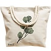 Geanta Canvas Tote pentru femei, model Watercolor Leaves, 40x51 cm, Bej, BEKZ® 17 model Watercolor Leaves