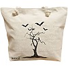 Geanta Canvas Tote pentru femei, model The Haunted Tree, 40x51 cm, Bej, BEKZ® 16 Geanta Canvas Tote pentru femei