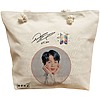 Geanta Canvas Tote pentru femei, model BTS Jin, 40x51 cm, Bej, BEKZ® 16 Geanta Canvas Tote pentru femei