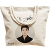 Geanta Canvas Tote pentru femei, model BTS Jungkook, 40x51 cm, Bej, BEKZ® 17 model BTS Jungkook