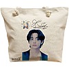 Geanta Canvas Tote pentru femei, model BTS V, 40x51 cm, Bej, BEKZ® 16 Geanta Canvas Tote pentru femei