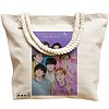 Geanta Canvas Tote pentru femei, model BTS Army 4, 40x51 cm, Bej, BEKZ® 16 model BTS Army 4