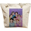 Geanta Canvas Tote pentru femei, model BTS Army 4, 40x51 cm, Bej, BEKZ® 17 Geanta Canvas Tote pentru femei