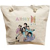 Geanta Canvas Tote pentru femei, model BTS Army 7, 40x51 cm, Bej, BEKZ® 16 Geanta Canvas Tote pentru femei