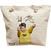 Geanta Canvas Tote pentru femei, model BTS RM cu semnatura, 40x51 cm, Bej, BEKZ® 20 Geanta Canvas Tote pentru femei