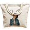 Geanta Canvas Tote pentru femei, model BTS Suga 2, 40x51 cm, Bej, BEKZ® 17 model BTS Suga 2