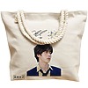Geanta Canvas Tote pentru femei, model BTS Jin 2, 40x51 cm, Bej, BEKZ® 17 model BTS Jin 2