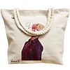 Geanta Canvas Tote pentru femei, model BTS Jimin cu semnatura 2, 40x51 cm, Bej, BEKZ® 17 model BTS Jimin cu semnatura 2
