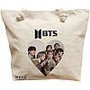 Geanta Canvas Tote pentru femei, model BTS Army 10, 40x51 cm, Bej, BEKZ® 16 Geanta Canvas Tote pentru femei