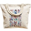 Geanta Canvas Tote pentru femei, model BTS Army 11, 40x51 cm, Bej, BEKZ® 17 model BTS Army 11