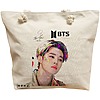 Geanta Canvas Tote pentru femei, model BTS Jimin cu semnatura 3, 40x51 cm, Bej, BEKZ® 16 Geanta Canvas Tote pentru femei