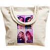 Geanta Canvas Tote pentru femei, model Blackpink 2, 40x51 cm, Bej, BEKZ® 17 model Blackpink 2