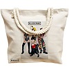 Geanta Canvas Tote pentru femei, model Blackpink 4, 40x51 cm, Bej, BEKZ® 17 model Blackpink 4