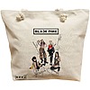 Geanta Canvas Tote pentru femei, model Blackpink 6 cu semnaturii, 40x51 cm, Bej, BEKZ® 17 Geanta Canvas Tote pentru femei