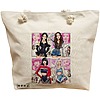 Geanta Canvas Tote pentru femei, model Blackpink 7, 40x51 cm, Bej, BEKZ® 16 Geanta Canvas Tote pentru femei