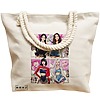 Geanta Canvas Tote pentru femei, model Blackpink 7, 40x51 cm, Bej, BEKZ® 17 model Blackpink 7