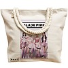 Geanta Canvas Tote pentru femei, model Blackpink 10, 40x51 cm, Bej, BEKZ® 17 model Blackpink 10