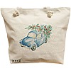 Geanta Canvas Tote pentru femei, model Watercolor Car, 40x51 cm, Bej, BEKZ® 16 Geanta Canvas Tote pentru femei