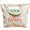 Geanta Canvas Tote pentru femei, model Dream Big, Work Hard, Make it Happen, 40x51 cm, Bej, BEKZ® 17 model Dream Big