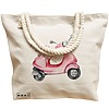 Geanta Canvas Tote pentru femei, model Rose flower Bike, 40x51 cm, Bej, BEKZ® 17 model Rose flower Bike