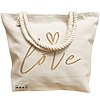 Geanta Canvas Tote pentru femei, model Love, 40x51 cm, Bej, BEKZ® 17 model Love