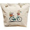 Geanta Canvas Tote pentru femei, model Artistic Bicycle, 40x51 cm, Bej, BEKZ® 16 Geanta Canvas Tote pentru femei