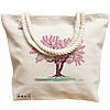 Geanta Canvas Tote pentru femei, model Watercolor Tree, 40x51 cm, Bej, BEKZ® 17 model Watercolor Tree