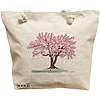 Geanta Canvas Tote pentru femei, model Watercolor Tree, 40x51 cm, Bej, BEKZ® 16 Geanta Canvas Tote pentru femei