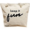 Geanta Canvas Tote pentru femei, model Keep it Fun, 40x51 cm, Bej, BEKZ® 16 Geanta Canvas Tote pentru femei