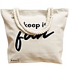 Geanta Canvas Tote pentru femei, model Keep it Fun, 40x51 cm, Bej, BEKZ® 17 model Keep it Fun