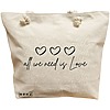 Geanta Canvas Tote pentru femei, model All we nee is Love, 40x51 cm, Bej, BEKZ® 16 Geanta Canvas Tote pentru femei