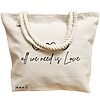 Geanta Canvas Tote pentru femei, model All we nee is Love, 40x51 cm, Bej, BEKZ® 17 model All we nee is Love