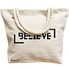 Geanta Canvas Tote pentru femei, model Believe, 40x51 cm, Bej, BEKZ® 17 model Believe