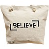 Geanta Canvas Tote pentru femei, model Believe, 40x51 cm, Bej, BEKZ® 16 Geanta Canvas Tote pentru femei