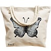 Geanta Canvas Tote pentru femei, model Watercolor Butterfly 2, 40x51 cm, Bej, BEKZ® 17 model Watercolor Butterfly 2