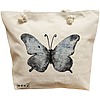Geanta Canvas Tote pentru femei, model Watercolor Butterfly 2, 40x51 cm, Bej, BEKZ® 16 Geanta Canvas Tote pentru femei