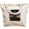 Geanta Canvas Tote pentru femei, model Celestial Eye 3, 40x51 cm, Bej, BEKZ® 17 model Celestial Eye 3