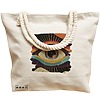 Geanta Canvas Tote pentru femei, model Celestial Eye 6, 40x51 cm, Bej, BEKZ® 17 model Celestial Eye 6