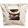 Geanta Canvas Tote pentru femei, model Celestial Eye 8, 40x51 cm, Bej, BEKZ® 17 model Celestial Eye 8