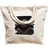 Geanta Canvas Tote pentru femei, model Celestial Eye 9, 40x51 cm, Bej, BEKZ® 17 model Celestial Eye 9