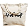Geanta Canvas Tote pentru femei, model Cat Love 2, 40x51 cm, Bej, BEKZ® 17 model Cat Love 2